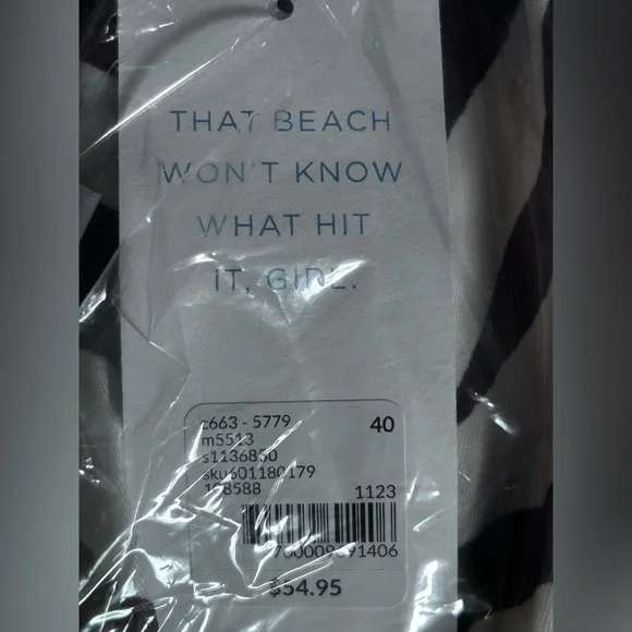 Lane Bryant zebra stripe side slit swim skirt, super plus sizes - Picture 12 of 13